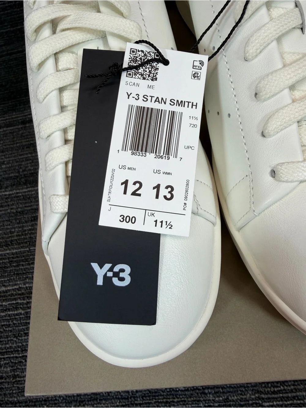 Adidas Y-3 Stan Smith Trainers Off White Leather Low-Profile Sneaker Mens 12 New